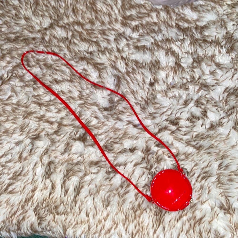 Marc Jacob Petite Round Crossbody Red Patent Leather Bag